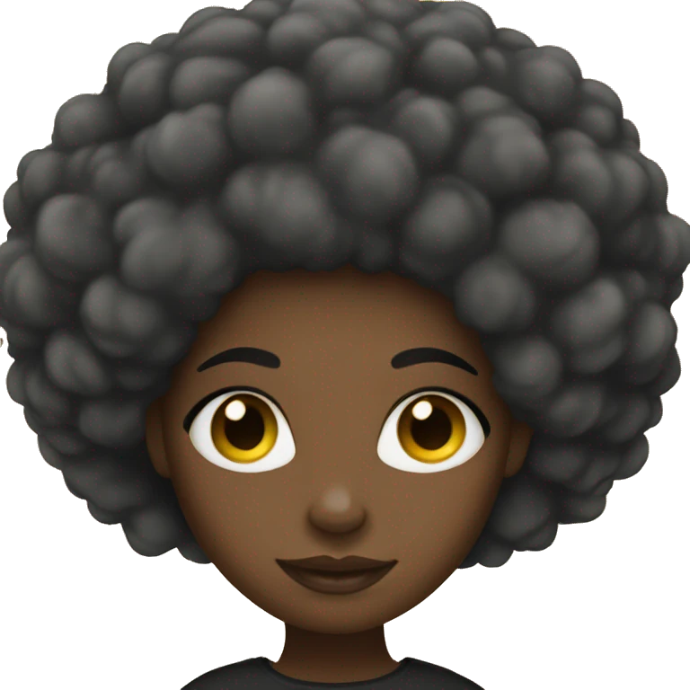 A black girl with Afro emoji