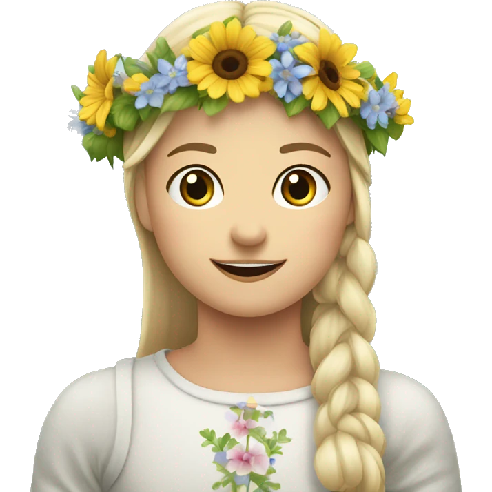 Midsommarstång med blommor och kransar emoji