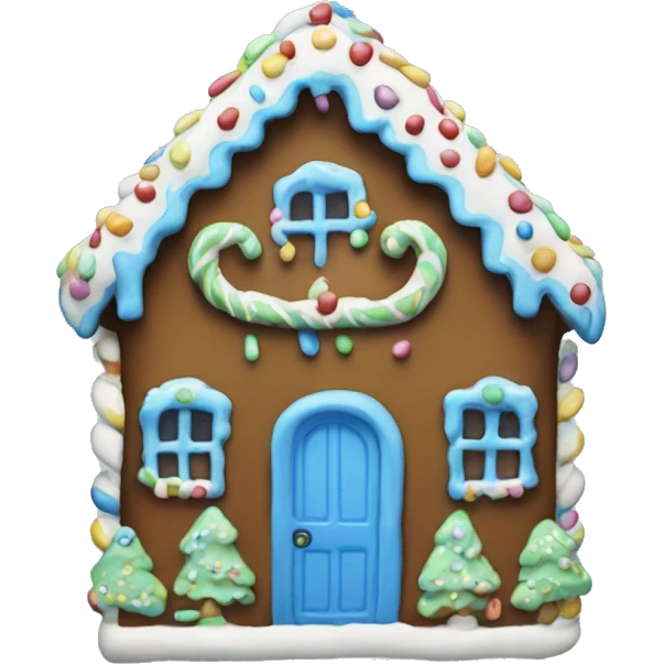 blue ginger bread house emoji