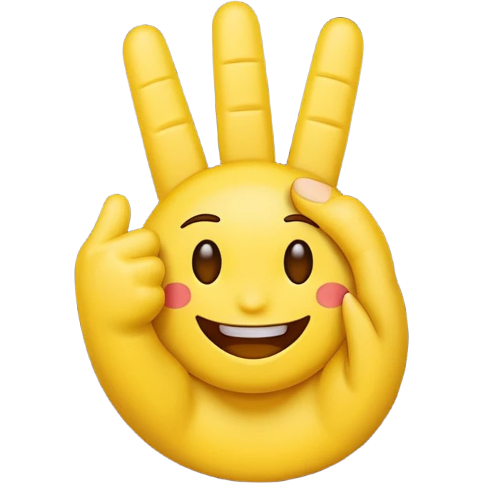 An happy emoji showing middle finger  emoji