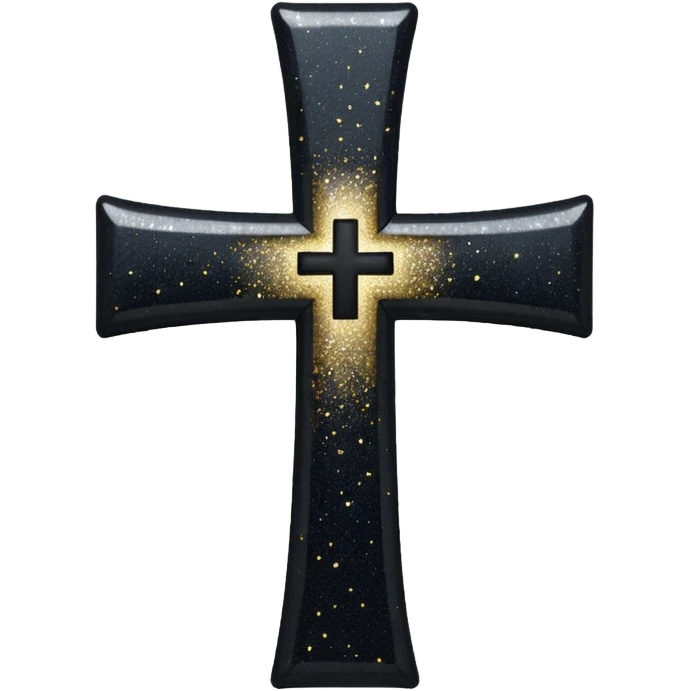 Glitter black cross emoji