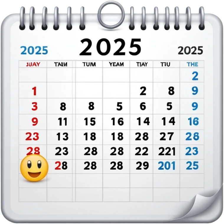  calendar with only 2025 written on it emoji
