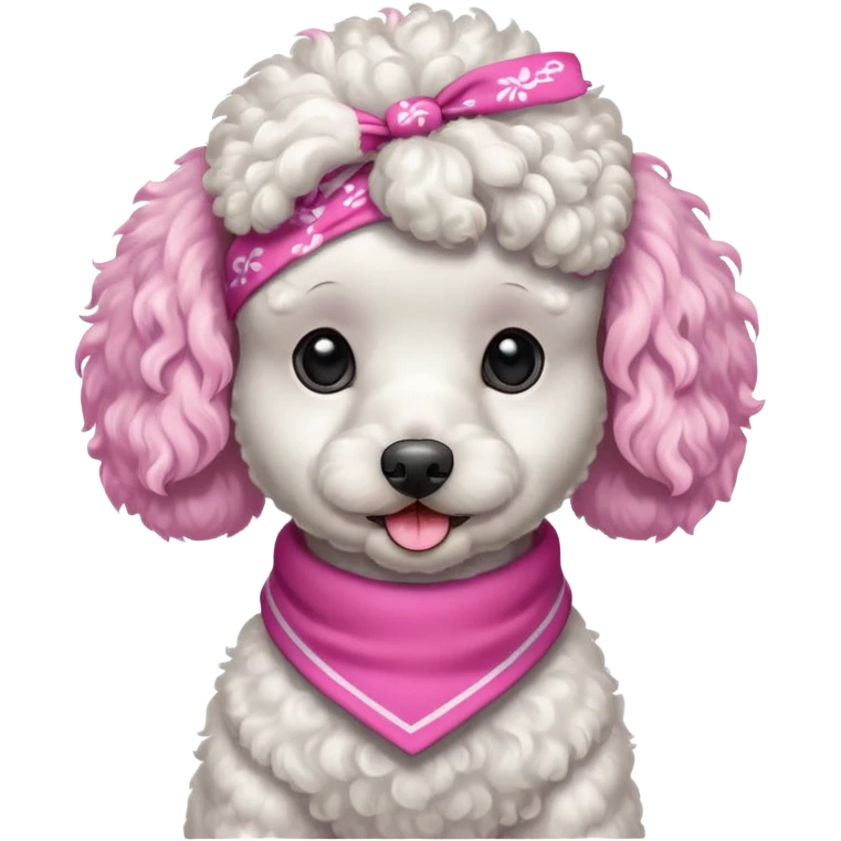 white poodle with pink bandana emoji