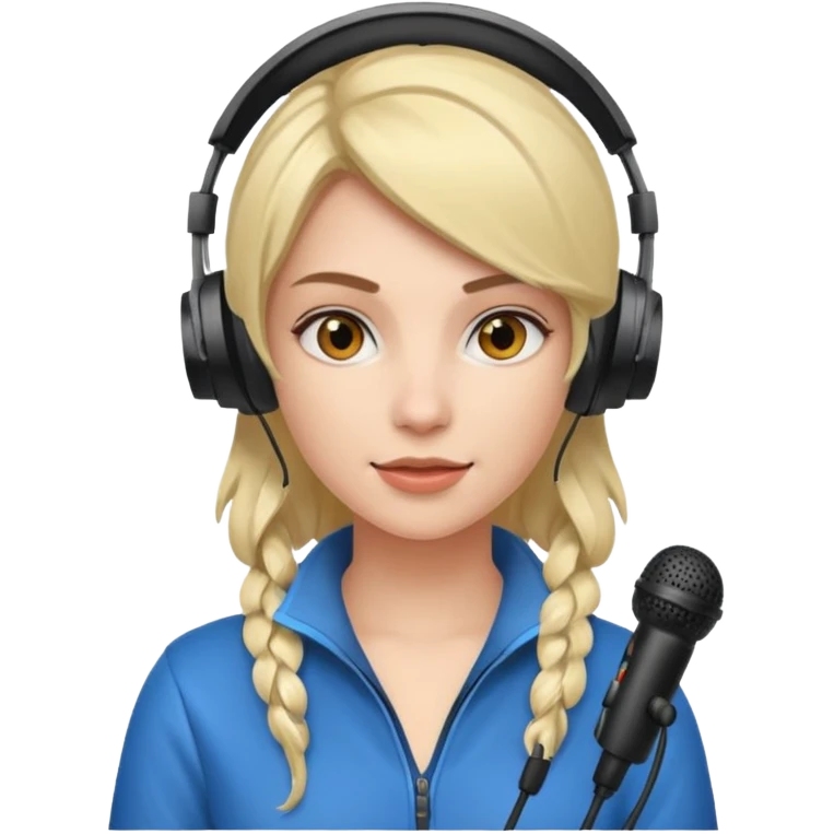 woman with gaming headset mic emoji