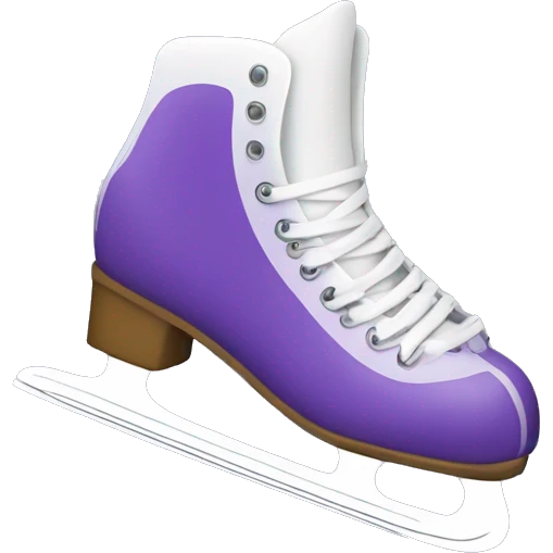 Ice skates purple and white snow designed emoji