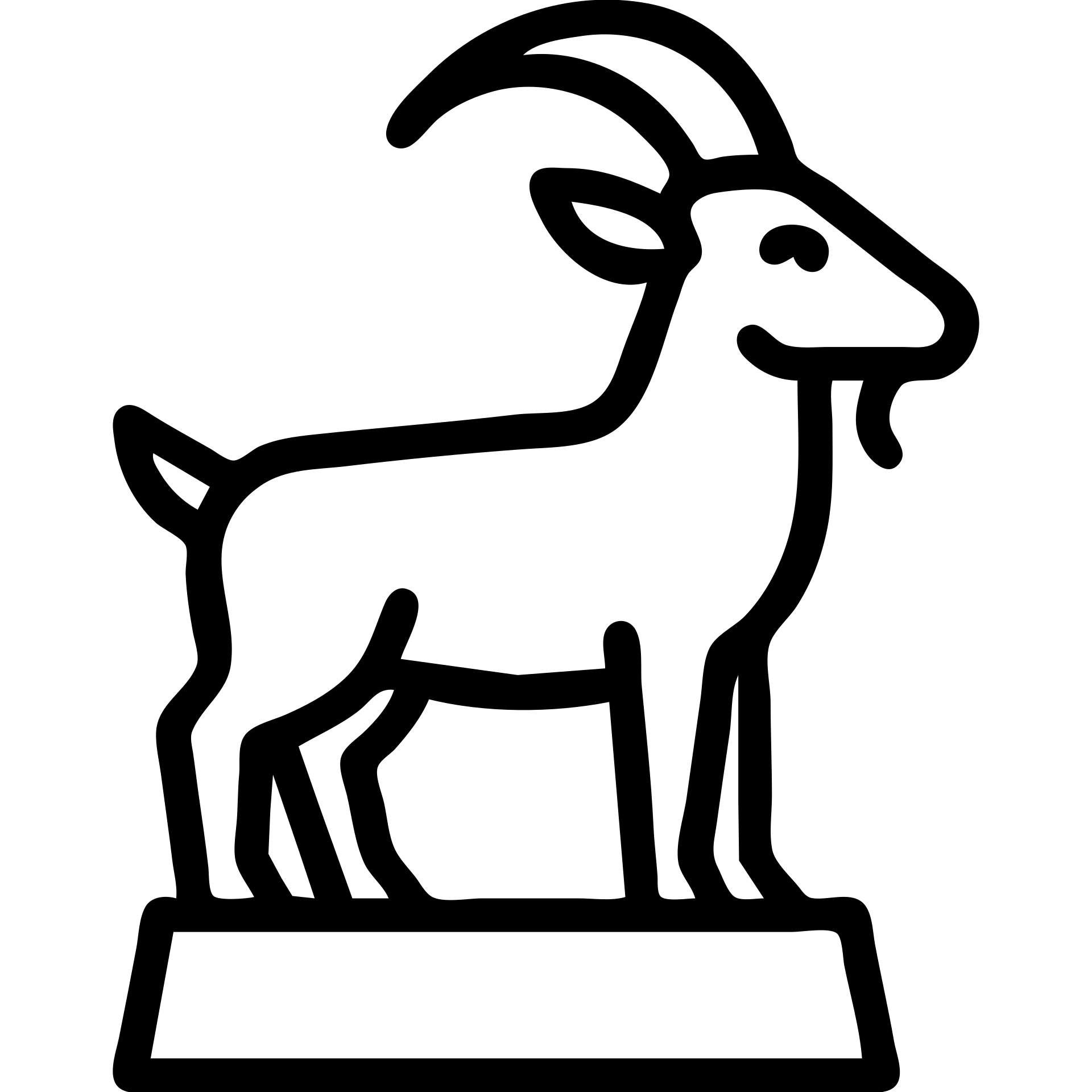 golden goat statue, elegant and simple outlined icon emoji
