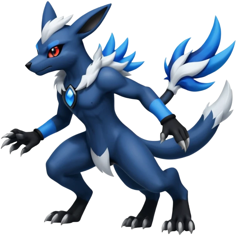 Mega lucario and mega Absol fusion full body four legs emoji