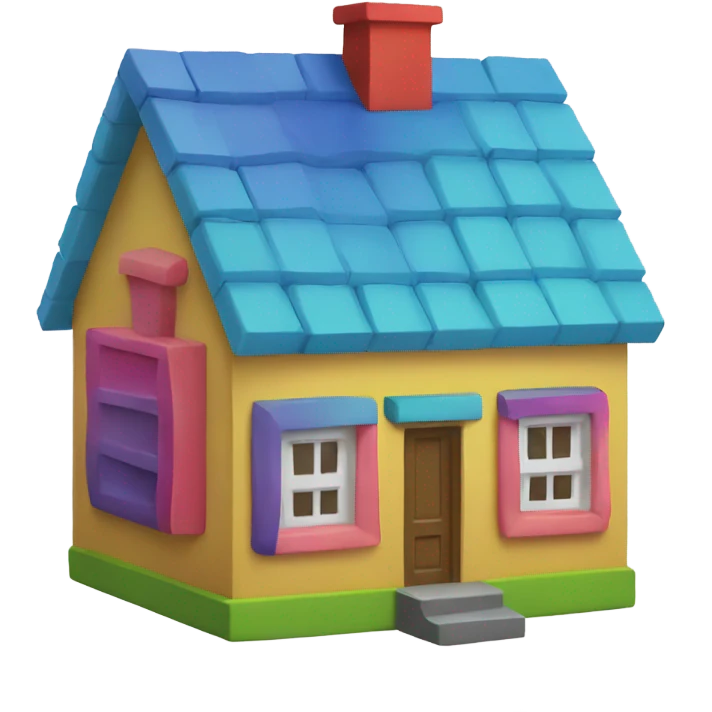 colorful toy block house emoji emoji