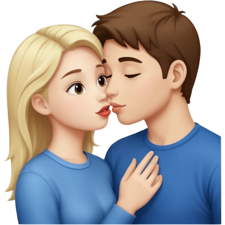 A Cute boy kissing a cute girl emoji