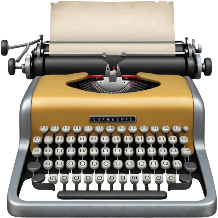 old mechanical typewriter with keys and paper. emoji