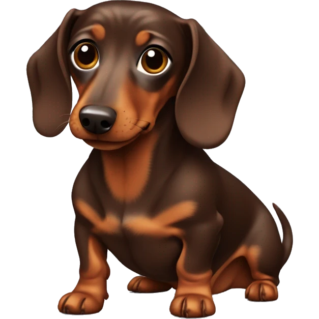 Chocolate tan dachshund emoji