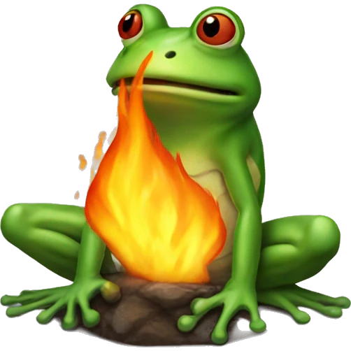Frog breathing fire emoji