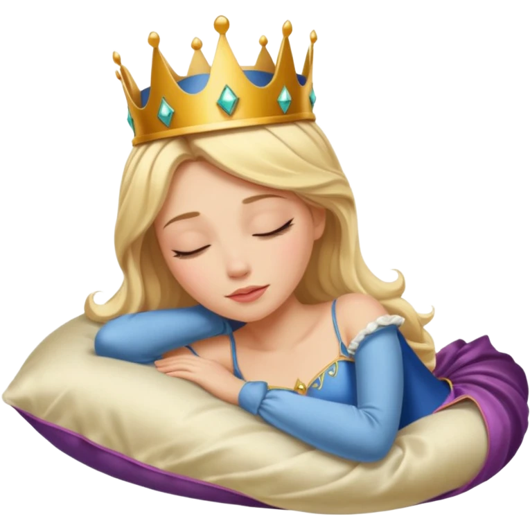 sleeping beauty blonde mexican girl with a silk pillow emoji