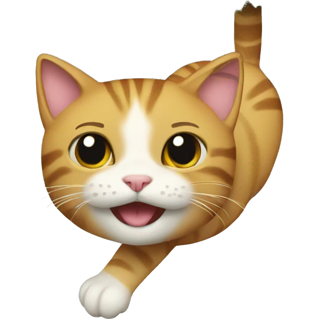 Cat hanging from tree emoji