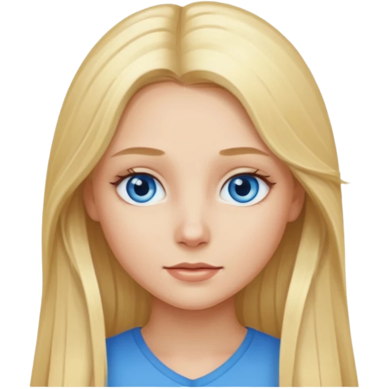 blonde girl long hair blue eyes emoji