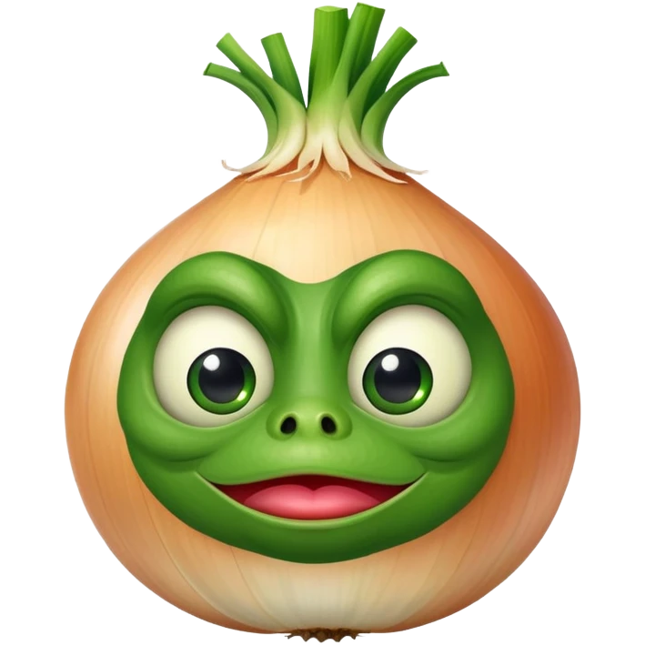 a mix between an onion and the Pepe emote emoji