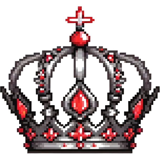 ornate black crown with red jewel accents emoji