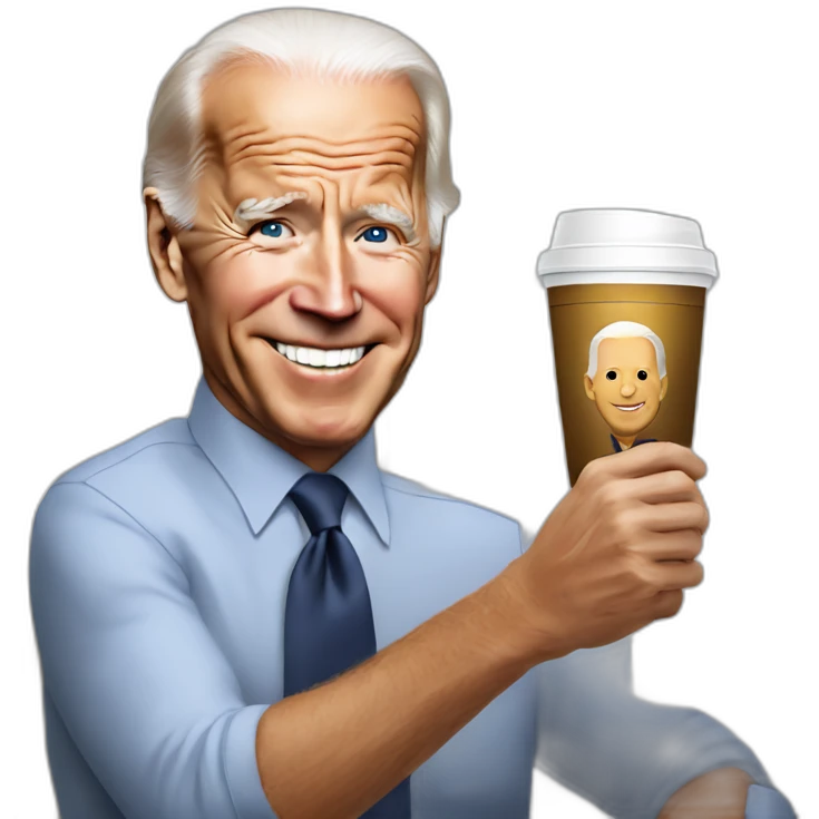 Joe Biden with cup emoji