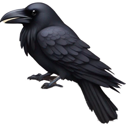 A raven perched on an open book emoji
