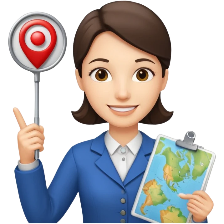Teacher with map emoji