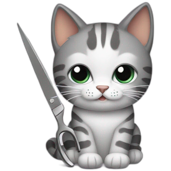 cat with a scissors emoji