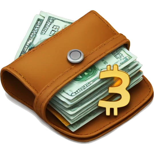wallet with bitcoin emoji