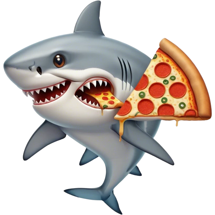 Shark eating pizza emoji
