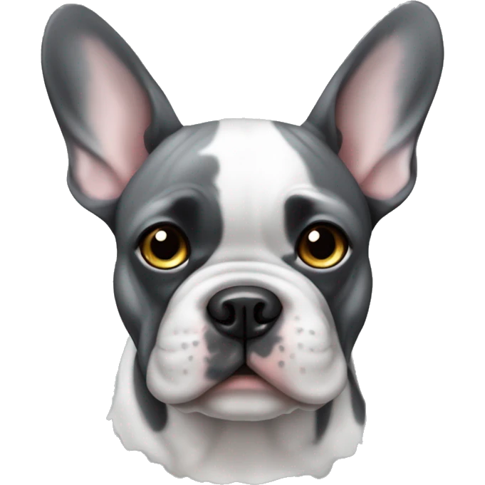 Merle black and gray French bulldog emoji