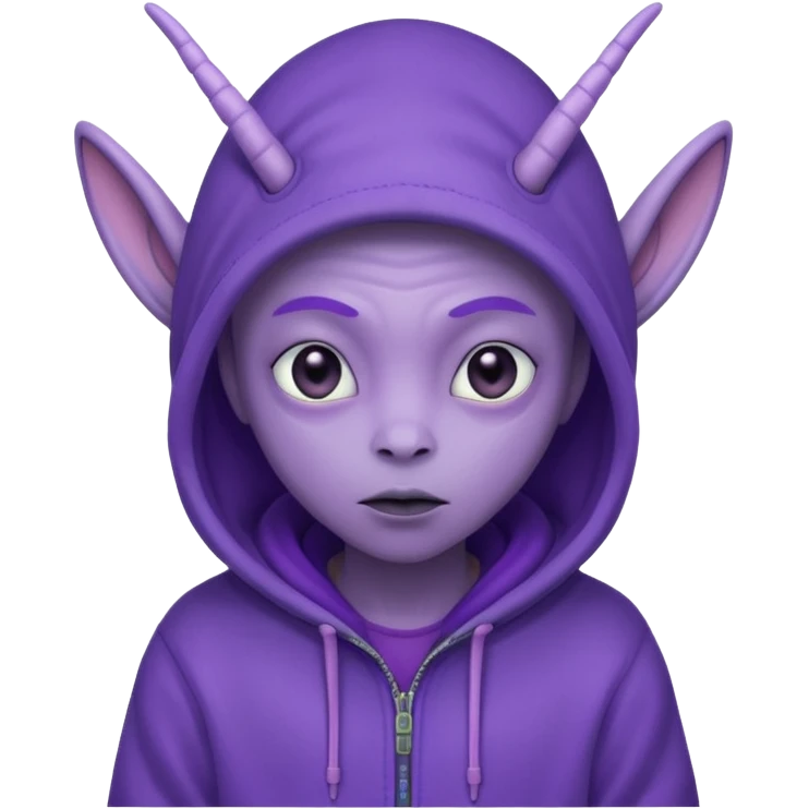 Aliens Purple pastel, having antennas, hoodie but not overhead emoji