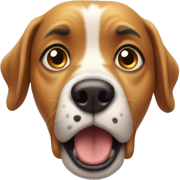 Shocked dog face emoji