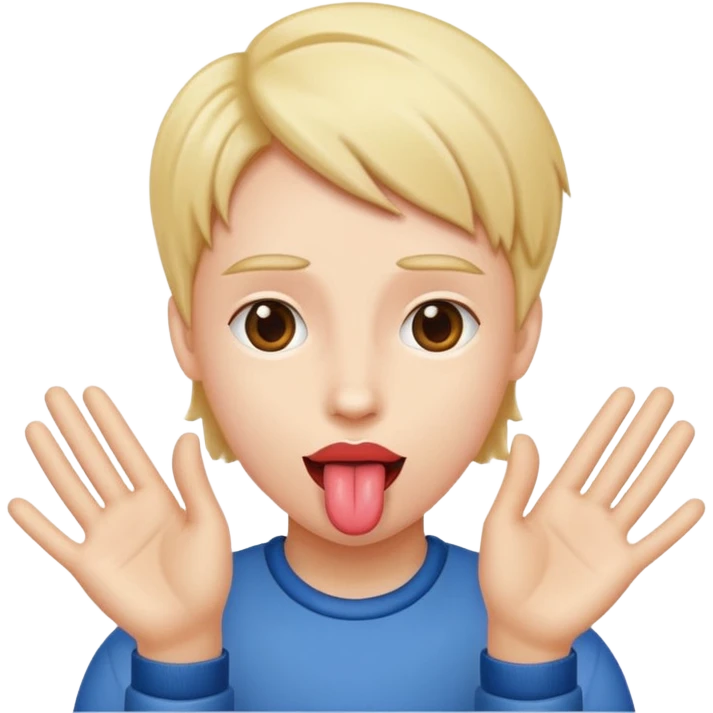 Tounge out with hands to the side  emoji