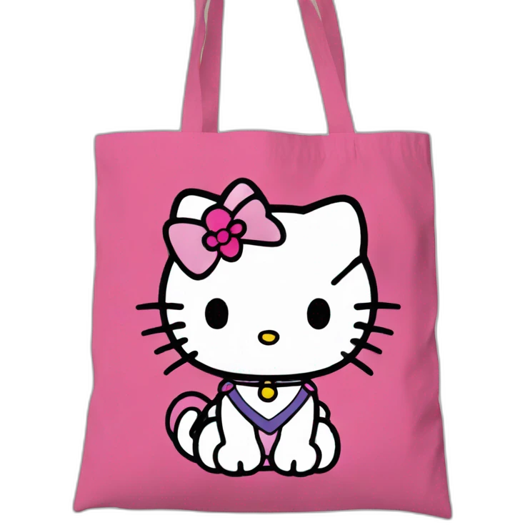 Hello kitty worh tote bag emoji