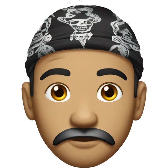 Mexican gangster cholo with bandana and tear drop tattoo emoji