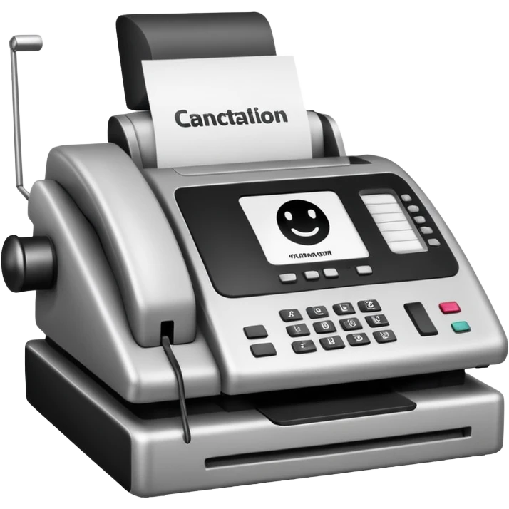 fax machine with cancellation sign over it  emoji