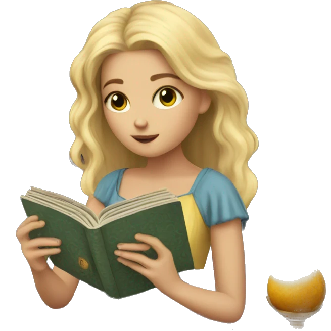 Blonde Girl reading tarot  emoji