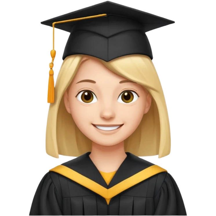 студентка становится успешной и учится в европе на белом фоне emoji