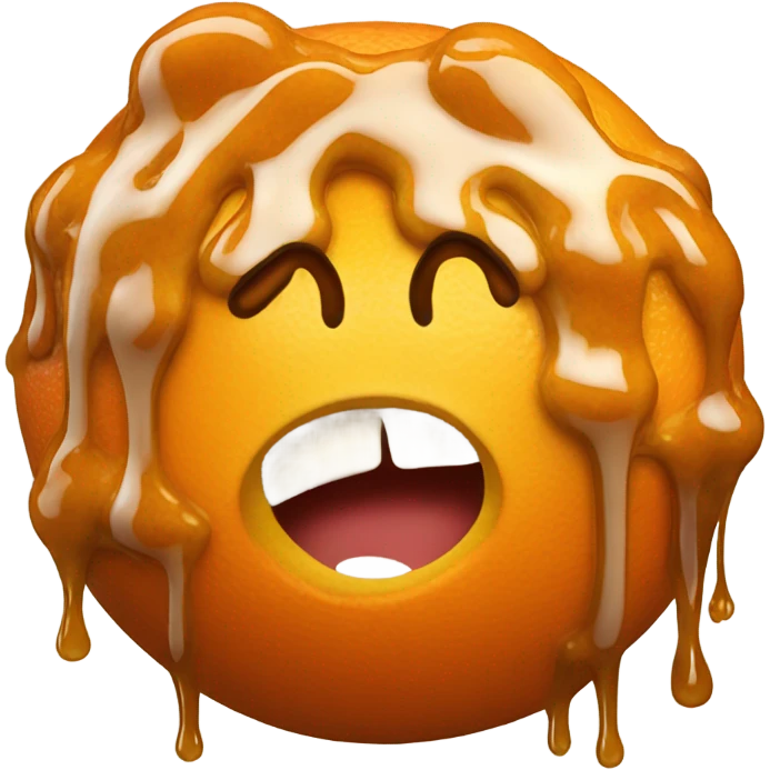 an Orange with caramel emoji