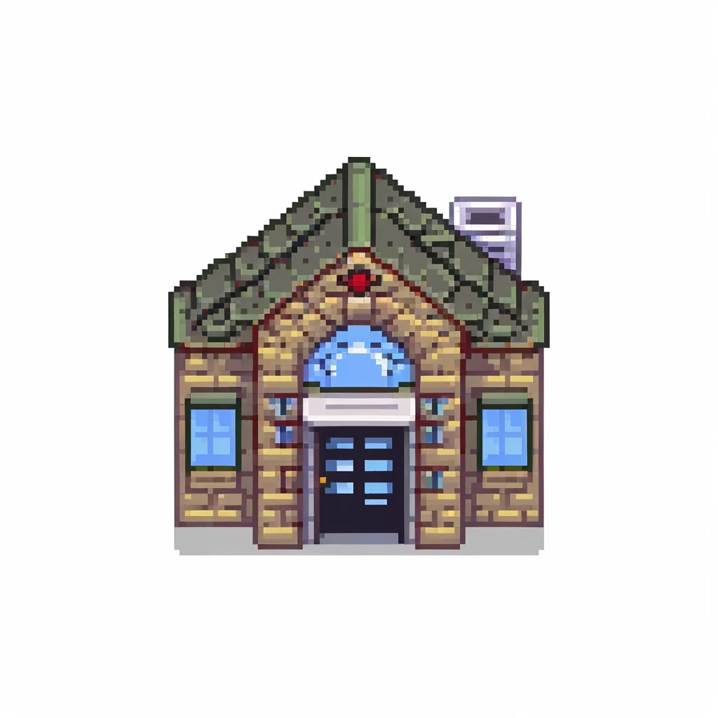 school building with windows and entrance emoji
