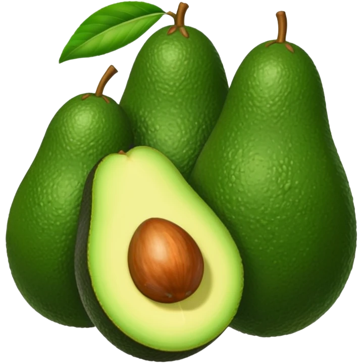 5 avocados whithout seed emoji