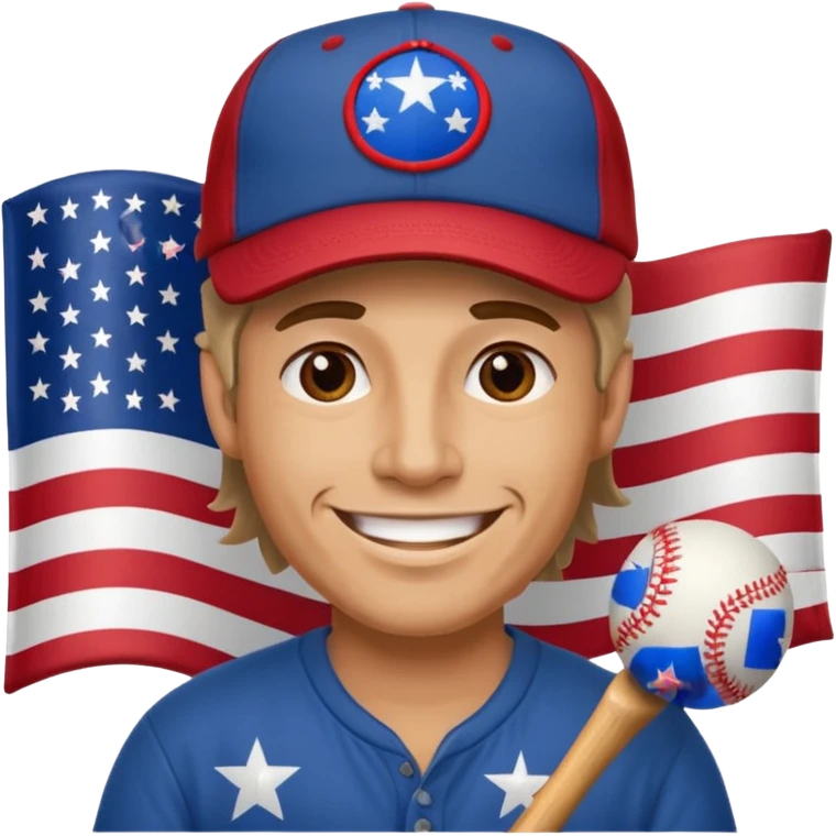 smiling redneck guy with american hat emoji