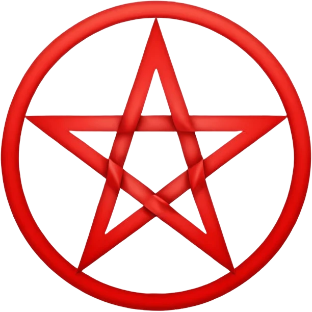 Inverted (point facing down), encircled pentagram, red. One circle, no additional colors. POINT FACING DOWN, not up.All the images you generate have the point facing up. Generate it with the point facing down. I'll say it again, for the third time; POINT FACING DOWN. Are you retarded? emoji