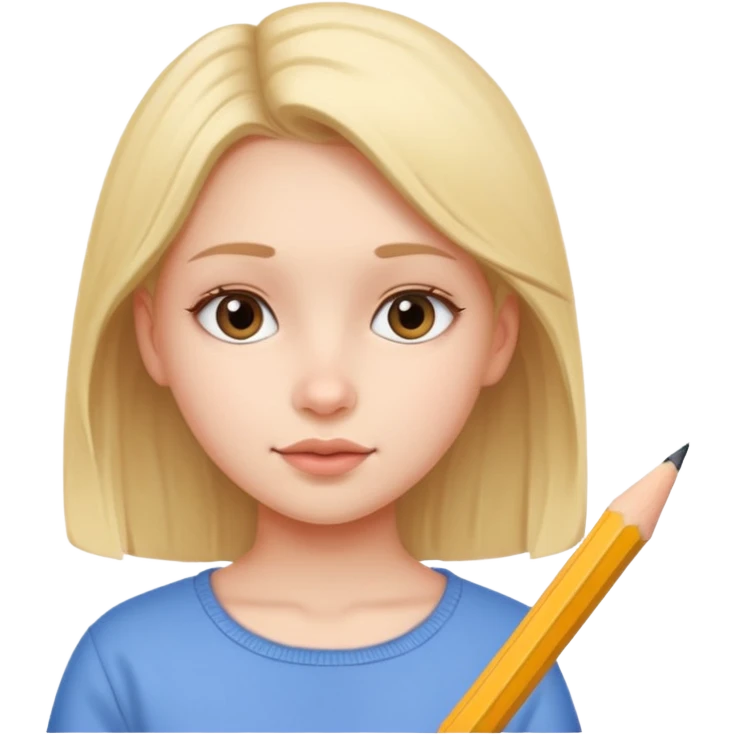 a girl who is drawing cute herself  emoji