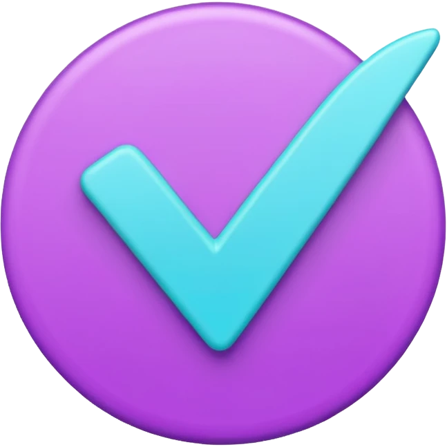purple and cian checkmark emoji