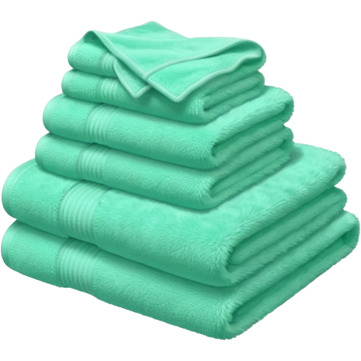 Realistic mint green towels emoji