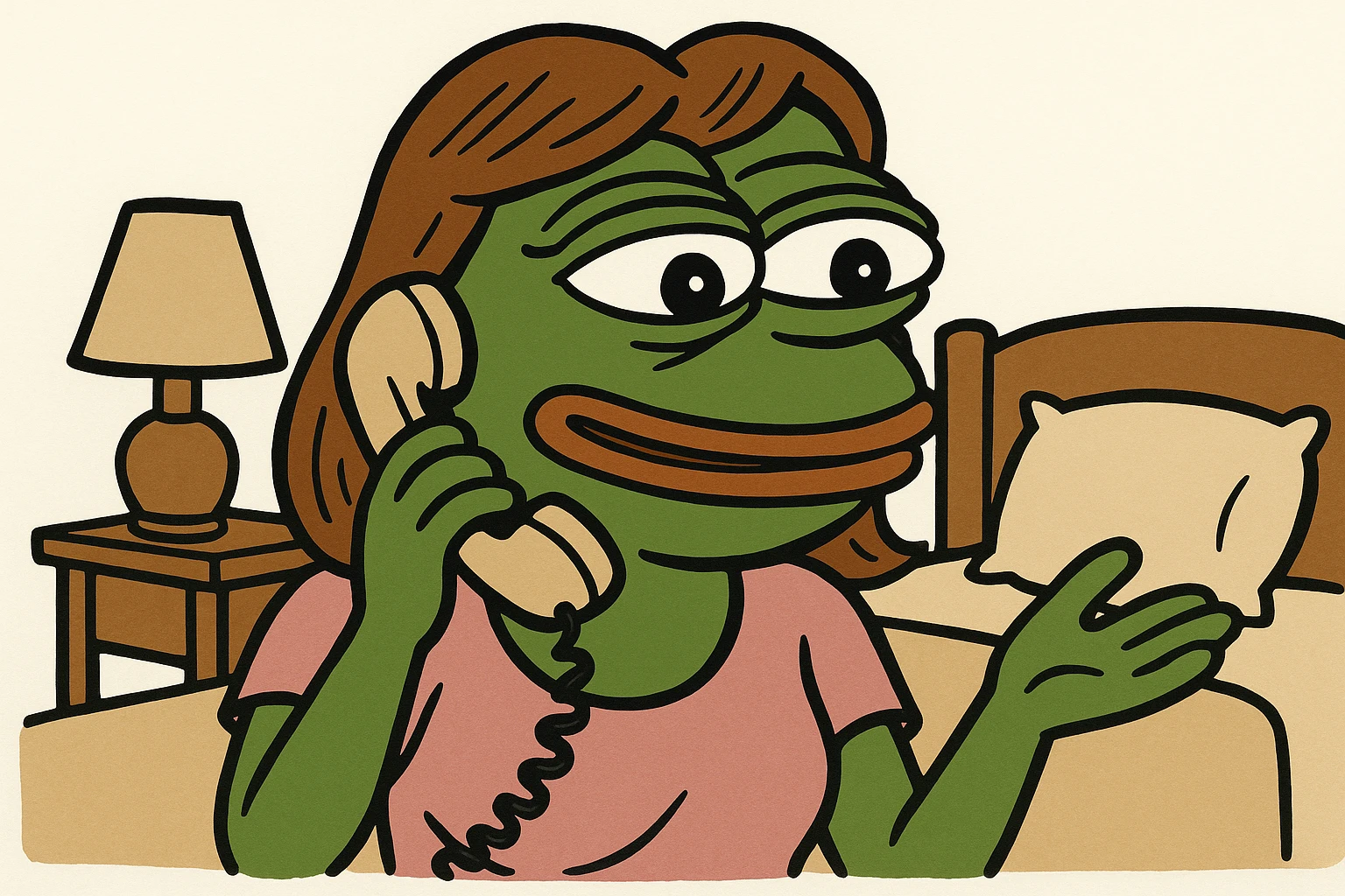 girl talking on telephone in her room emoji