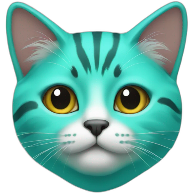 Turquoise cat slip emoji