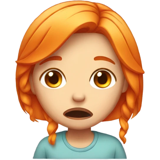 orange hair cute girl crying  emoji