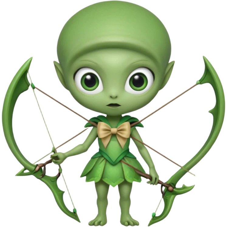alien with bow emoji