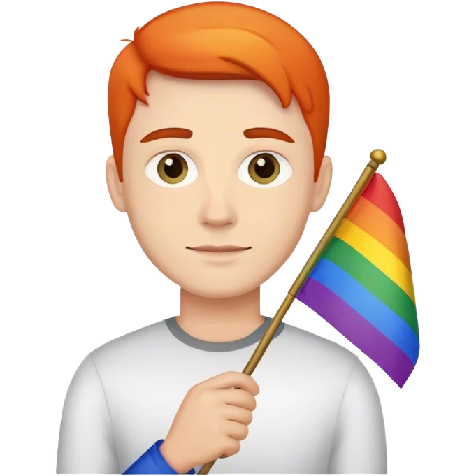 Sean qui tiens un drapeau lgbt emoji