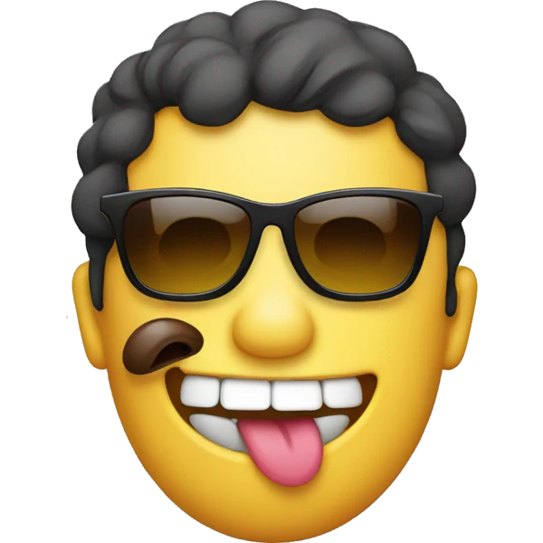 emoji with tongue up and sunglasses emoji